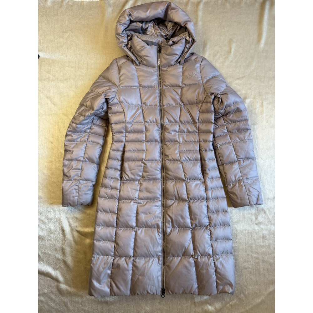 The North Face Jacket Metropolis Women XS Silver Pink Gray 550 Down Parka Puffer